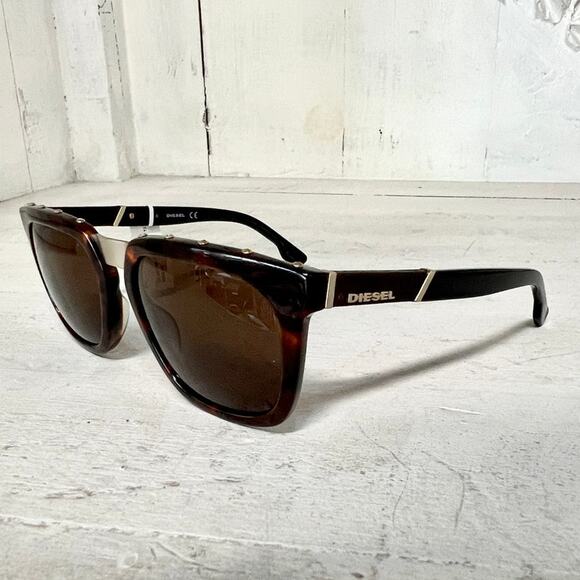 DIESEL DL0212 54 52J Dark Tortoise Frame UV-Protected Full-Rim Square Sunglasses - Picture 4 of 9